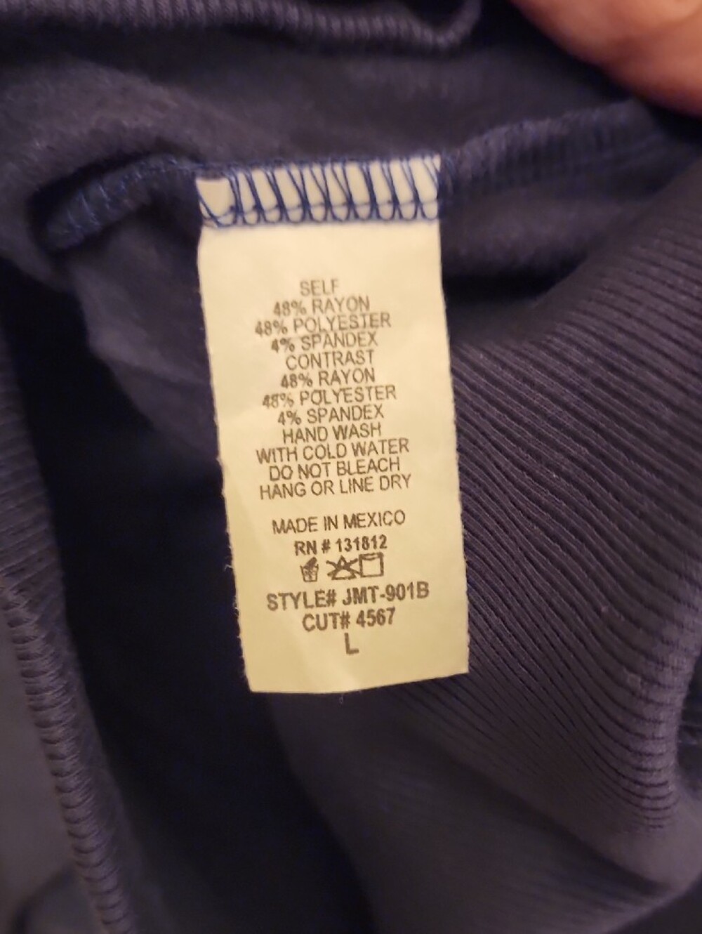 Judith March Navy Sweatshirt with Gold Glitter Logo Tag - Picture 3 of 3